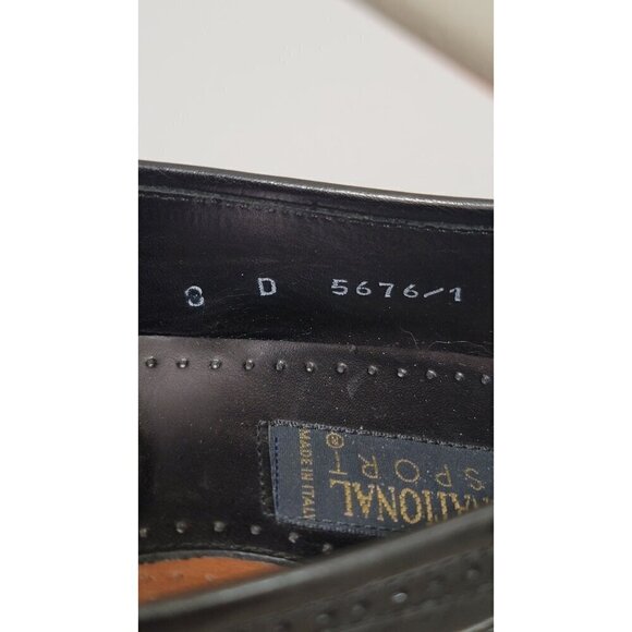 International Passport men's  Black Leather Slip-On Loafers With Tassel Detail S - Picture 12 of 13